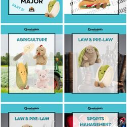 Grandrabbit's Toy Shoppe pairs playful Jellycat plush toys with college majors, including linguistics, agriculture, law, pre-...