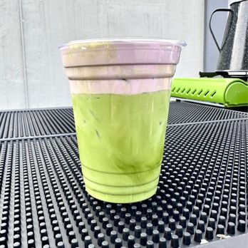 Cowboy Coffee - Iced blueberry cream foam matcha latte w/ oatmilk - Coffee & Tea Near Me - Sunnyvale, California Cowboy Coffee - Iced blueberry cream foam matcha latte w/ oatmilk - Coffee & Tea Near Me - Sunnyvale, California