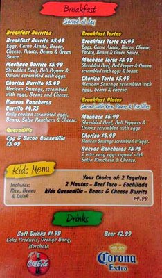 Menu photo 8 El Ranchito Taco Shop Palm Desert, CA