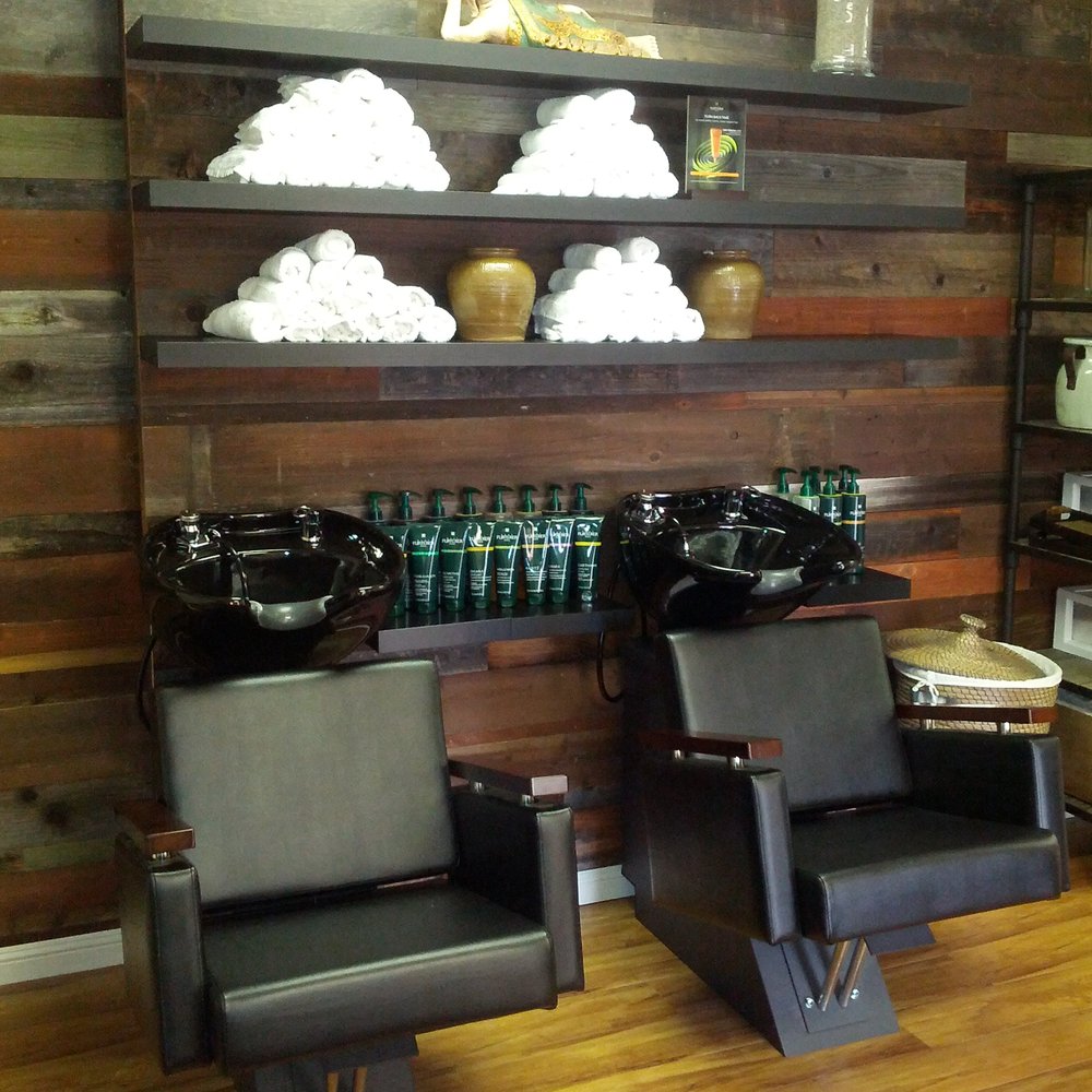 Sabai Salon - I was impressed they used reclaimed wood in their hair washing lounge. - Hair Salons Near Me - Alameda, California Sabai Salon - I was impressed they used reclaimed wood in their hair washing lounge. - Hair Salons Near Me - Alameda, California