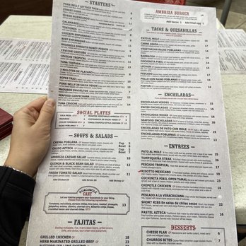 Ambriza - Menu as of March 2020 - Mexican Near Me - Houston, Texas Ambriza - Menu as of March 2020 - Mexican Near Me - Houston, Texas