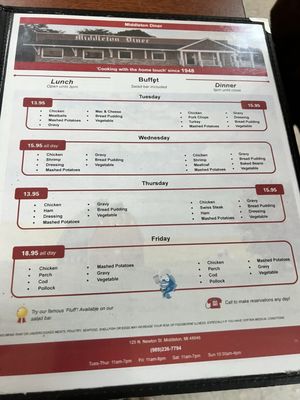 Menu photo 3 Middleton Diner Middleton, MI