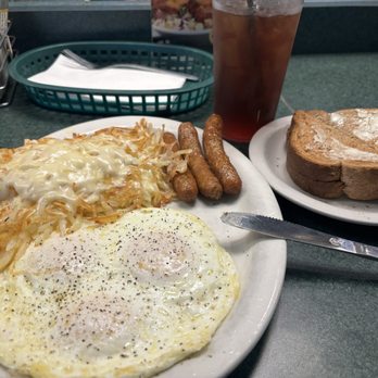 Metro Diner - 3 Three Egg Breakfast platter and Freshly Brewed Iced Unsweetened Tea (peach flavored) - American Near Me - Oviedo, Florida Metro Diner - 3 Three Egg Breakfast platter and Freshly Brewed Iced Unsweetened Tea (peach flavored) - American Near Me - Oviedo, Florida