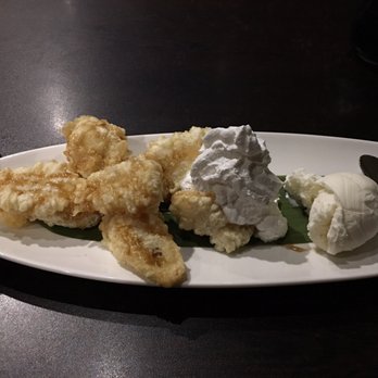 Fusha Asian Bistro - Banana tempura with ice cream. Good size for sharing. - Asian Fusion Near Me - Metuchen, New Jersey