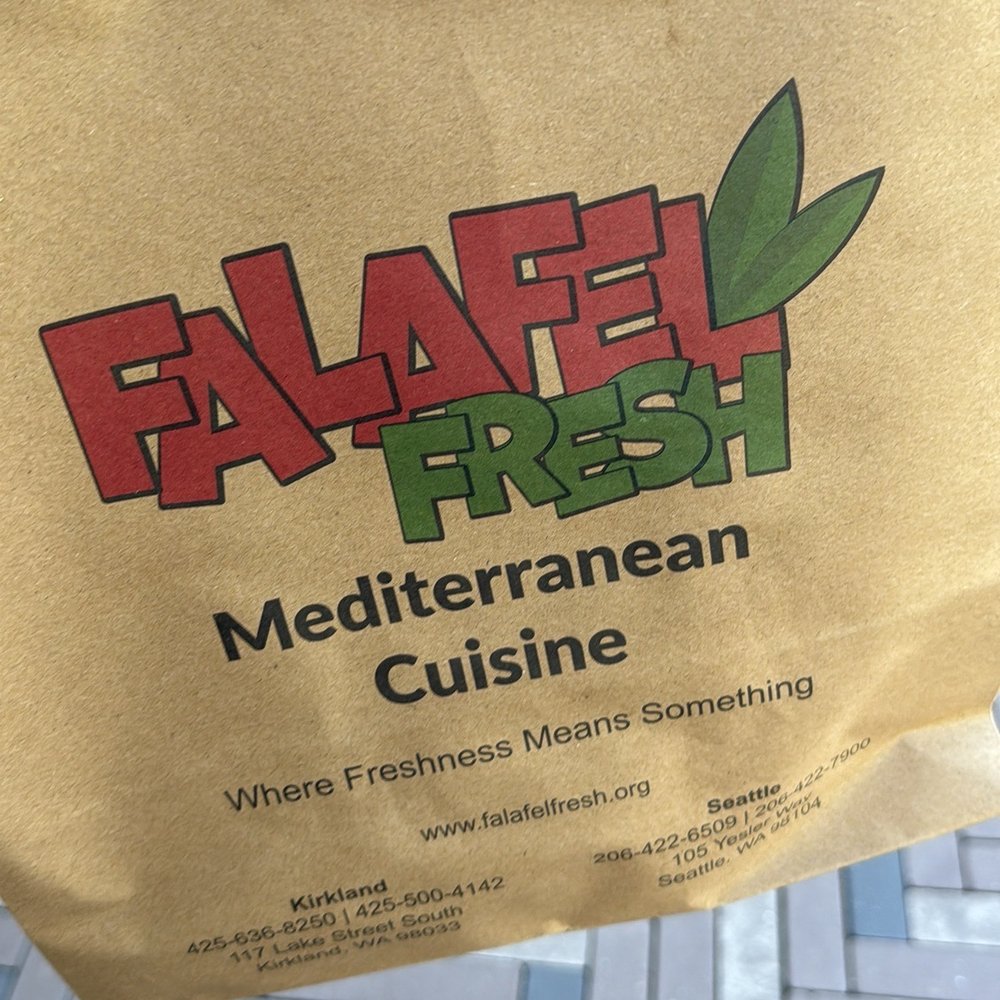 Falafel Fresh - Baba Ghanouj (Small), pistachio baklava - Falafel Near Me - Kirkland, Washington