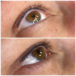 MH Microblading & Aesthetics - Freshly done lash enhancement on top. 1st session HEALED on bottom.