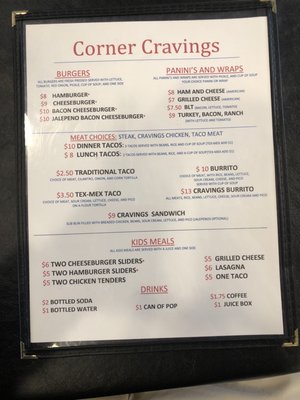 Menu photo 1 Corner cravings Topeka, IN Menu photo 1 Corner cravings Topeka, IN
