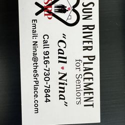 Sun River Placement for Seniors business card