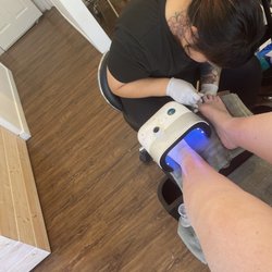 Kor Salon - Karina working her magic.