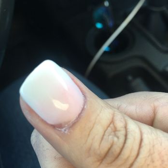 Red Persimmon Nails & Spa - The pink isn't even filled in all the way on the thumb - Skin Care Near Me - Temecula, California