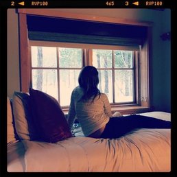 Our daughter taking in the snow in the alcove bed in our room. Our daughter taking in the snow in the alcove bed in our room.