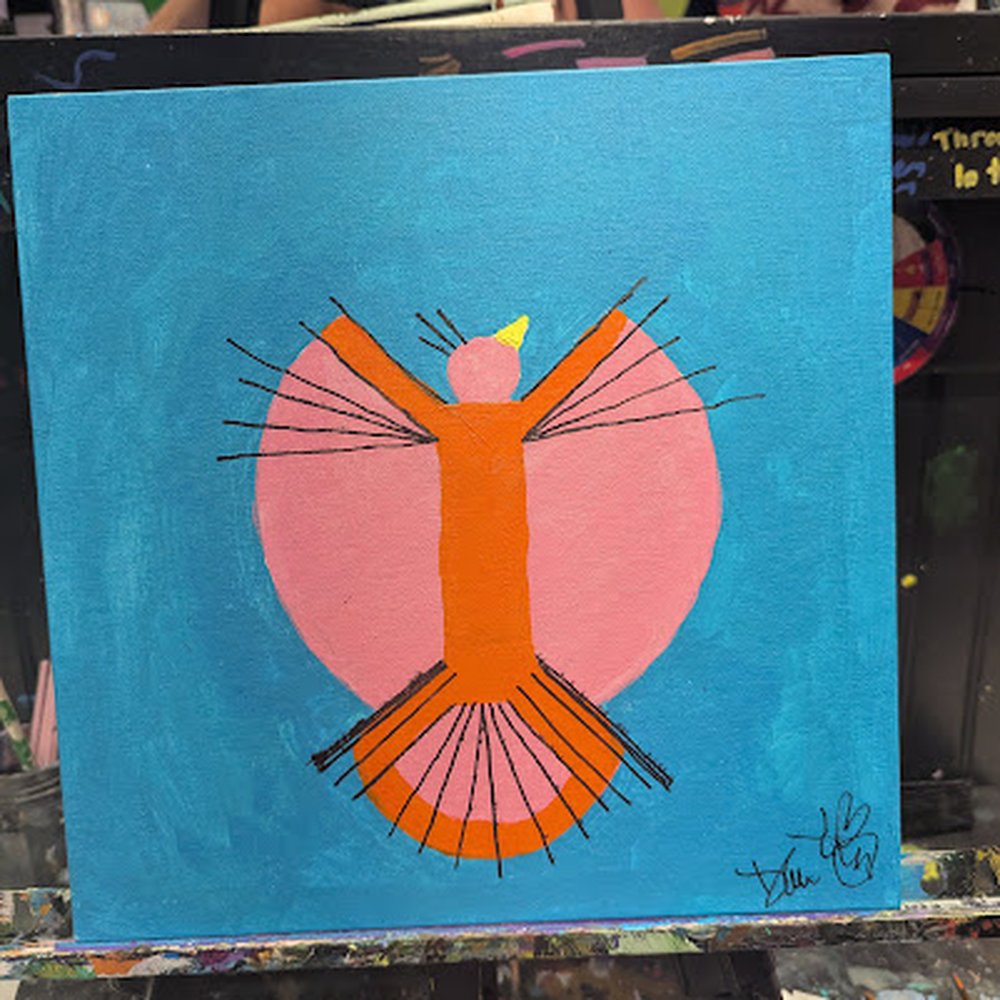 Not Your Average "Paint and Sip" Class - Charley Harper class (my version of a Phoenix) - Paint & Sip Near Me - Cincinnati, Ohio Not Your Average "Paint and Sip" Class - Charley Harper class (my version of a Phoenix) - Paint & Sip Near Me - Cincinnati, Ohio
