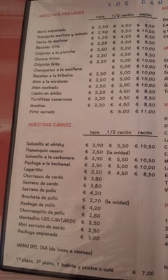 Menu photo 2 Los Cántaros Seville, SE
