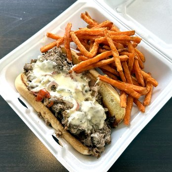 The Sunflower Café - Friday Cheesesteak Special with Sweet Potato Fries - Cafeteria Near Me - Overland Park, Kansas The Sunflower Café - Friday Cheesesteak Special with Sweet Potato Fries - Cafeteria Near Me - Overland Park, Kansas