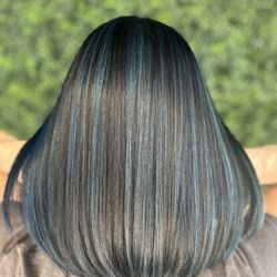 Blue highlights from Emily.