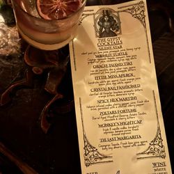 The Pearl - Drink menu.  Pictured is The Last Margarita