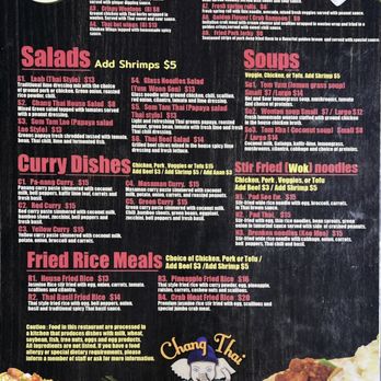 Chang Thai - Menu - Thai Near Me - Winslow, Arizona
