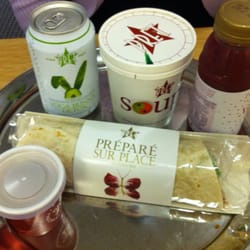 Prêt à manger - Boisson / soupe chaude / wrap froid et smoothie (plateau soir pour 2 personnes).