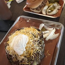 Pody's BBQ - Huge stuffed baked potato!