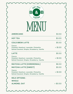 Menu photo 3 B & B Coffee Garden Grove, CA