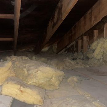 Attic Crawl - Before with black plywood because of moisture and mold - Insulation Installation Near Me