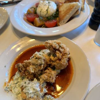 Table 31 - Chicken Fried Oysters and Burrata - always amazing!!! Burrata is consistently fresh and oysters are so flavorful - with a little kick! - New American Near Me - Mooresville, North Carolina Table 31 - Chicken Fried Oysters and Burrata - always amazing!!! Burrata is consistently fresh and oysters are so flavorful - with a little kick! - New American Near Me - Mooresville, North Carolina