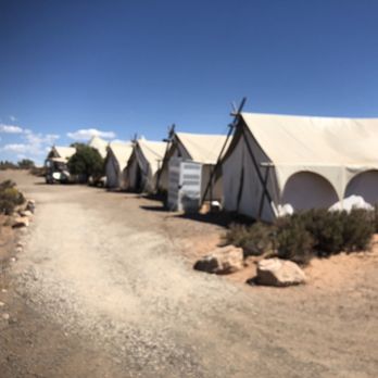 Under Canvas Moab - ...now imagine a noisy golf cart rolling along on this dusty path every 10 minutes...and the tents are cheek to jowl... - Campgrounds Near Me - Moab, Utah Under Canvas Moab - ...now imagine a noisy golf cart rolling along on this dusty path every 10 minutes...and the tents are cheek to jowl... - Campgrounds Near Me - Moab, Utah
