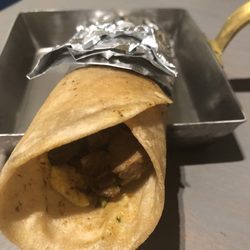 Mutton Kathi Roll with egg, fresh cilantro, and green chilies. Loved it !