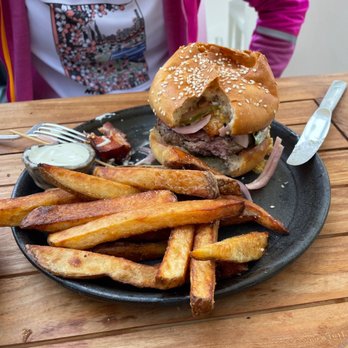 Nana's Westerly - Grass fed burger with houloumi cheese, fermented mustard seeds and excellent fries - Bakeries Near Me - Westerly, Rhode Island