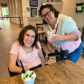 Aves' Place Ice Cream - woman and a girl eating ice cream - Ice Cream & Frozen Yogurt Near Me - West Melbourne, Florida Aves' Place Ice Cream - woman and a girl eating ice cream - Ice Cream & Frozen Yogurt Near Me - West Melbourne, Florida