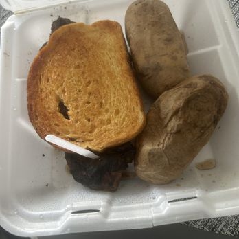 Steak Corral - Wrong order, but here is what they present as baked potato - Steakhouses Near Me - Whittier, California