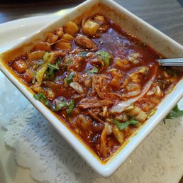 Pozole soup (close up)