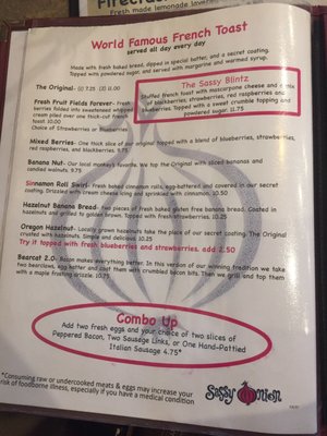 Menu photo 4 Sassy Onion State Street Salem, OR