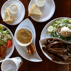 Little Greek Fresh Grill - It's always as good as it looks!  Sorry we dipped into that hummus before snapping this shot...