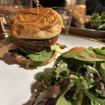 T.O. Dickens Restaurant - Veggie burger with side salad - Breakfast & Brunch Near Me - Toronto, Ontario T.O. Dickens Restaurant - Veggie burger with side salad - Breakfast & Brunch Near Me - Toronto, Ontario