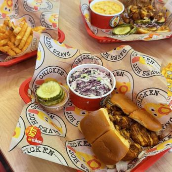 Dave's Hot Chicken - not chicken cauliflower sliders, kale slaw, fries, mac n cheese - Chicken Shop Near Me - Scottsdale, Arizona Dave's Hot Chicken - not chicken cauliflower sliders, kale slaw, fries, mac n cheese - Chicken Shop Near Me - Scottsdale, Arizona