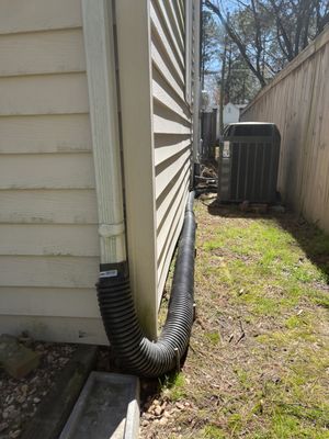 EZ Flow Drainage System Installation - Installation of approximately 90 feet of EZ flow storm drainage piping to run along the right and left side of customers home and extend out into front yard. EZ Flow Drainage System Installation - Installation of approximately 90 feet of EZ flow storm drainage piping to run along the right and left side of customers home and extend out into front yard.