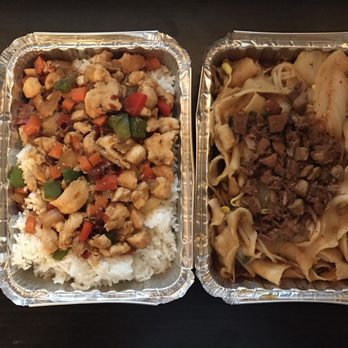 Lili's Restaurant - Left: Chicken w/ hot pepper combo Right: Biang Biang handmade noodles w/ pork - Chinese Near Me - Amherst, Massachusetts Lili's Restaurant - Left: Chicken w/ hot pepper combo Right: Biang Biang handmade noodles w/ pork - Chinese Near Me - Amherst, Massachusetts