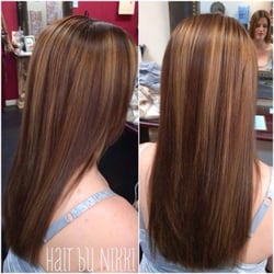 Hair by Nikki - balayage highlights (hand painted) with Keartin complex smoothing treatment