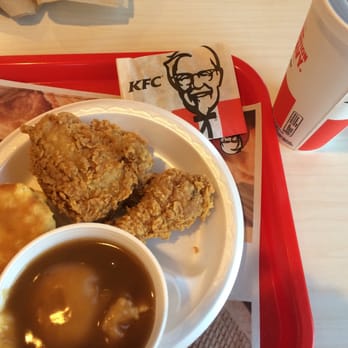 KFC - Box meal: 2 pieces chicken, potatoes, biscuit, soda & cookie: $5. Good deal! - Fast Food Near Me - Bakersfield, California