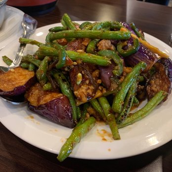 Happy Bee Kitchen - 5/17/23 String bean & 1305. Spicy Eggplant with Garlic Sauce - Chinese Near Me - Artesia, California