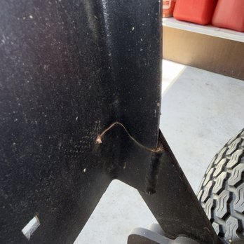 Don's Welding - Before repair, crack and twisted bracket - Metal Fabricators Near Me - Saginaw, Michigan