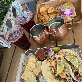 Surf & Sprout - Turkey Pesto Panini top, Ground Turkey tacos bottom. Maui Hibiscus tea left. - Juice Bars & Smoothies Near Me - Makaha , Hawaii Surf & Sprout - Turkey Pesto Panini top, Ground Turkey tacos bottom. Maui Hibiscus tea left. - Juice Bars & Smoothies Near Me - Makaha , Hawaii