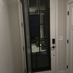 Door opened for evening breeze.