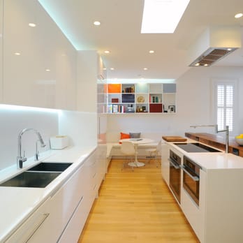 SF Architecture - White on white kitchen warmed up with bits of color and a beautifully grained slab of recycled timber. - Architects Near Me - San Francisco, California SF Architecture - White on white kitchen warmed up with bits of color and a beautifully grained slab of recycled timber. - Architects Near Me - San Francisco, California
