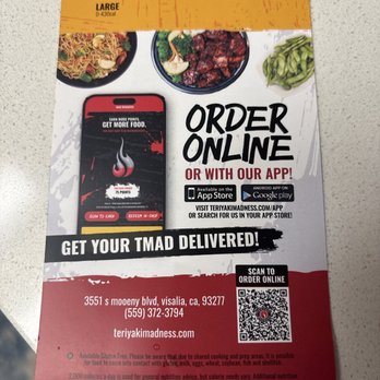 Teriyaki Madness - The menu so you can order online. - Japanese Near Me - Visalia, California Teriyaki Madness - The menu so you can order online. - Japanese Near Me - Visalia, California