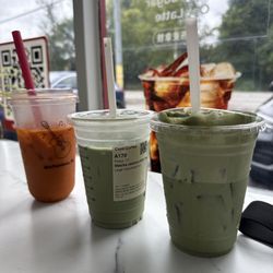 Cotti Coffee - Thai tea, matcha milk tea, matcha coconut.