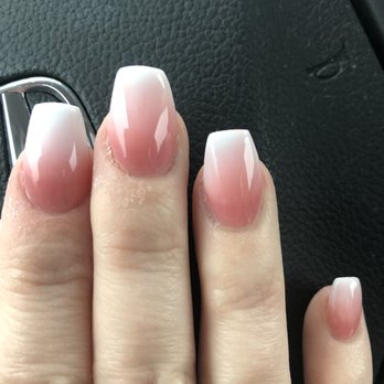 Venus Nails & Spa - Pink going to top of white on nail. - Waxing Near Me - Stafford, Virginia