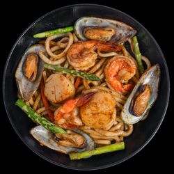Spicy Seafood Udon Pasta