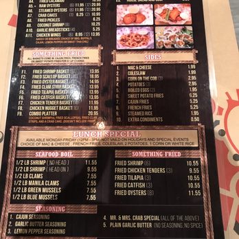 Mr. & Mrs. Crab - Menu page 1 - Seafood Near Me - Lakeland, Florida